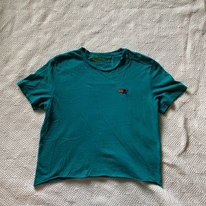 Aviator nation teal blue plain logo tee
